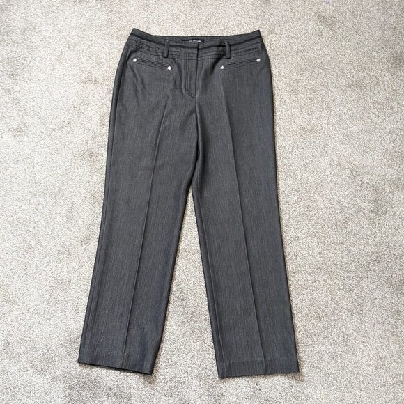 Women's "Larry Levine Stretch" Dark Gray, Zip Casual Career Pants; Size 8 - Picture 1 of 4